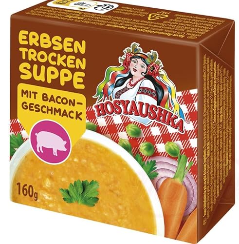 Hosyaushka Erbsentrockensuppe mit Bacongeschmack (3 Pack x 160g) von Hosyaushka