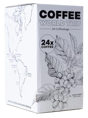 Premium Kaffee Adventskalender "Coffee World Trip" mit 24 kleinen Einzelfiltern/Coffeebags in schöner Geschenkbox - purer Geschmack und fair gehandelt von House for Coffee