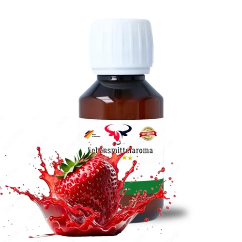 Erdbeere Konzentrat Drops hochkonzentriertes Aroma Lebensmittelaroma Intensives Aroma zum Backen in Lebensmitteln & Getränken, für Diffuser Vernebler Nebelmaschinen Wassersprudler uvm. (100 ml) von House of Vape