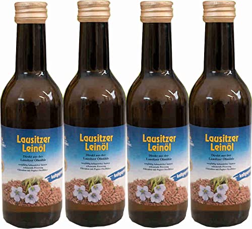 4 x 250 ml Speiseleinöl Leinsamenöl frisch nativ kaltgepresstes Leinöl für gesunde Energie von Hoyo Technology GmbH