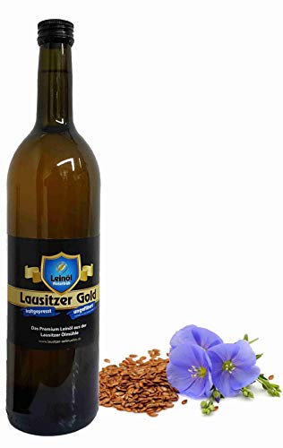 Leinöl Lausitzer Speiseleinöl Lausitzer Gold 750 ml ungefiltertes Premium Leinöl kaltgepresst und frisch abgefüllt von Hoyo Technology GmbH