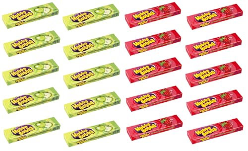 HUBBA BUBBA Kaugummi Mix Apfel & Erdbeere (2x10) 20 Packungen 5 Kaugummi pro Pack Süßigkeiten Fruchtig von Hubba Bubba