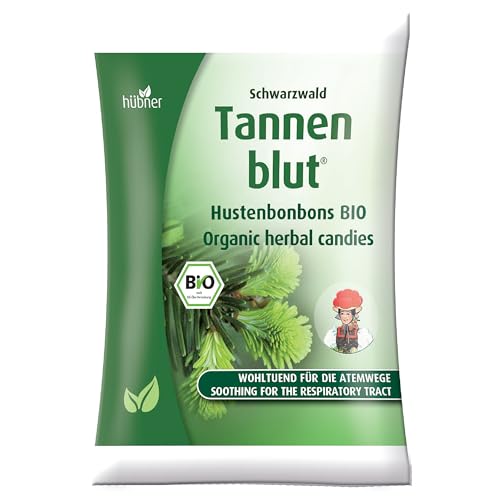 Hübner Tannenblut gefüllte Hustenbonbons | In BIO-Qualität | Mit ausgesuchten Kräutern | Vegetarisch und lactosefrei | 75 g | von hübner