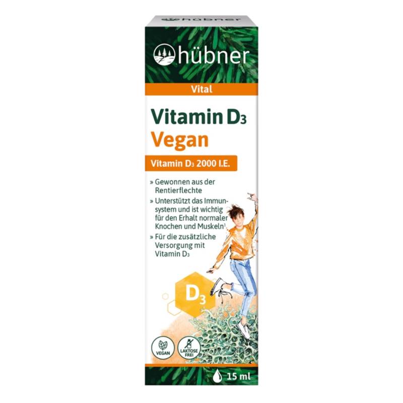 Vitamin D3 Tropfen, Vegan, 15ml von Hübner