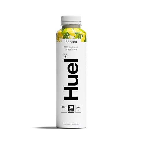 Huel Ready-to-drink Trinkmahlzeit | Banana | Banane | Plant-based | Glutenfrei | Nachhaltig | Ohne Gentechnick | 20 g Protein pro Flasche | (12x 500 ml Flaschen) von Huel