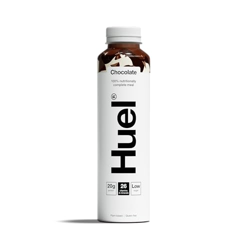 Huel Ready-to-drink Trinkmahlzeit | Chocolate | Schokolade | Plant-based | Glutenfrei | Nachhaltig | Ohne Gentechnick | 20 g Protein pro Flasche | (12x 500 ml Flaschen) von Huel