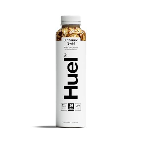 Huel Ready-to-drink Trinkmahlzeit | Cinnamon Swirl | Zimtschnecke | Plant-based | Glutenfrei | Nachhaltig | Ohne Gentechnick | 22 g Protein pro Flasche | (12x 500 ml Flaschen) von Huel