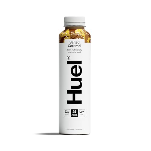 Huel Ready-to-drink Trinkmahlzeit | Salted Caramel | Karamell | Plant-based | Glutenfrei | Nachhaltig | Ohne Gentechnick | 22 g Protein pro Flasche | (12x 500 ml Flaschen) von Huel