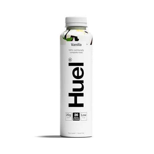 Huel Ready-to-drink Trinkmahlzeit | Vanilla | Vanille | Plant-based | Glutenfrei | Nachhaltig | Ohne Gentechnick | 20 g Protein pro Flasche | (12x 500 ml Flaschen) von Huel