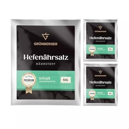 Grünberger HEFENÄHRSALZ + THIAMIN für die Weinherstellung Nährstoff Wein PREMIUM 3 Stück von Hugbert