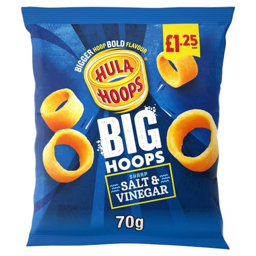 Hula Hoops Big Hoops Salz- und Essig-Chips, 70 g, 20 Beutel von FOXCUP