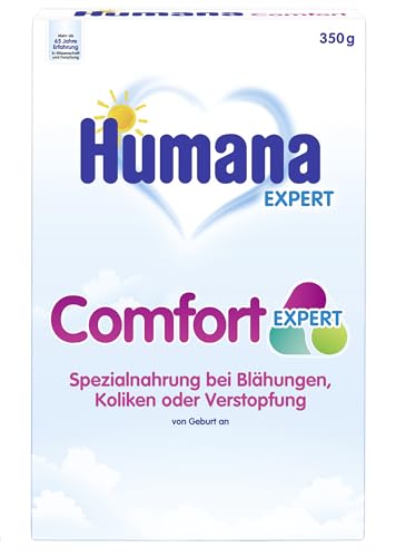 Humana Comfort Expert, bei Blähungen, Verstopfung und Drei-Monats-Koliken, Spezialnahrung bei Verdauungsproblemen, mit aufgespaltenem Eiweiß, von Geburt an, 350 g von Humana