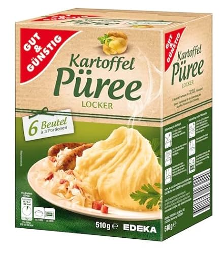 Gut und Günstig Kartoffelpüree 510g | 6 Beutel à 3 Portionen Kartoffel Püree Pulver | EDEKA von Hunde