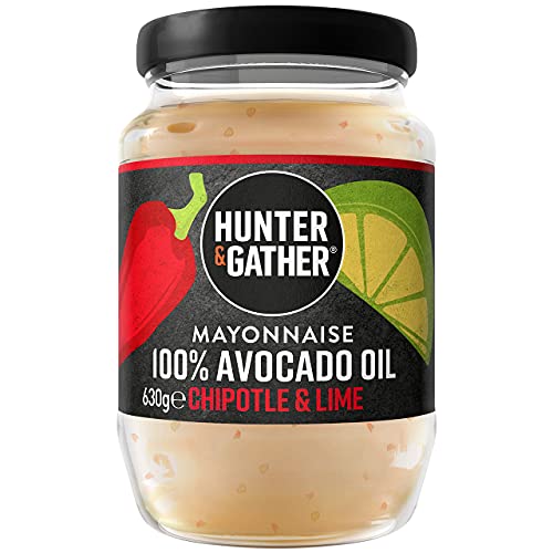 Hunter & Gather Chipotle Avocadoöl-Mayonnaise 630g | Hergestellt aus britischem Eigelb aus Freilandhaltung | Paläo-, Keto-, zucker- und glutenfreie Avocado-Mayonnaise | Samenölfrei von Hunter & Gather