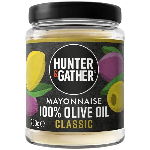 Hunter & Gather Olivenöl Mayonnaise 250 g| Hergestellt mit Olivenöl & Eigelb aus britischer Freilandhaltung | Paleo, Keto, Zucker- und Glutenfreie Olivenöl Mayo (Klassisch) I Samenölfrei von Hunter & Gather