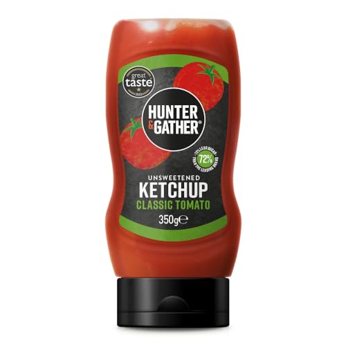 Hunter & Gather ungesüßter Ketchup 350g | ketogen, paläo, kohlenhydratarm & veganfreundlich | Frei von Zucker, mit Salz aus der Salt Range Pakistan I Samenölfrei von Hunter & Gather