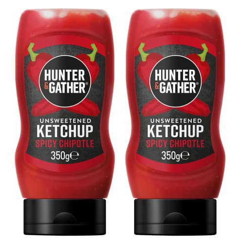 Hunter & Gather ungesüßter würziger Ketchup 2x350g | ketogen, paläo, kohlenhydratarm & veganfreundlich | Frei von Zucker, mit Salz aus der Salt Range Pakistan von Hunter & Gather