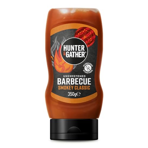 Ungesüsster, Barbecue-Sauce 350g | Keto, Paleo, Low Carb & Vegan freundlich | Frei von zugesetztem Zucker und Süßungsmitteln mit Salz aus der Salt Range Pakistan I Samenölfrei von Hunter & Gather