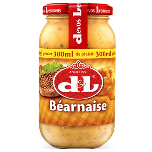 D&L Bearnaise Sauce - 18x 300ml Glas - cremig intensive französische Béarnaise Sauce von Devos & Lemmens, traditionelle Soße perfekt zu Fleisch,- und Fischgerichten oder zu Gemüse von Hymor