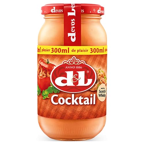 D&L Cocktail Sauce - 18x 300ml Glas - mild cremiger Cocktail Dip von Devos & Lemmens, Soße mit Scotch Whisky, zu Döner, Baguettes, Wraps, Shrimps und Krabben, Fleisch- und Fischgerichten von Hymor