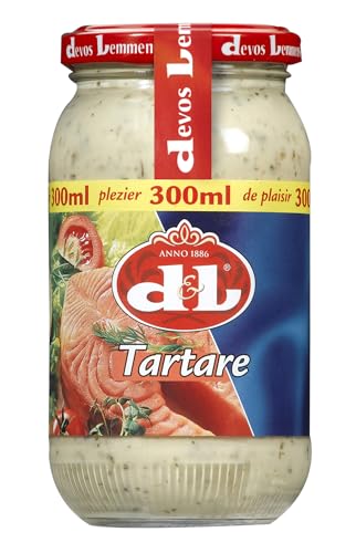 D&L Sauce Tartare - 1x 300ml Glas - traditionell französische Soße, cremig-würzig im Geschmack von Devos & Lemmens, zu Pommes, Chips, Pommes, Fish, Fish & Chips und Fleischgerichten von Hymor