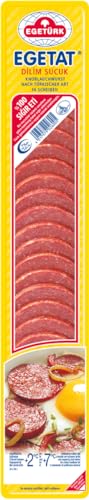 Egetürk Egetat Dilim Sucuk - 1x 200g - Knoblauchwurst nach türkischer Art in Scheiben aus 100% Rindfleisch, Halal, traditionell luftgetrocknete türkische Spezialität, zu Raclette, Pizza, Sandwichs von Hymor