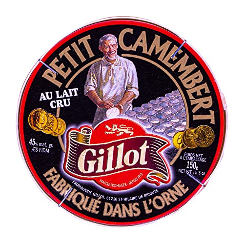 Hymor GILLOT NOIR CAMEMBERT Weichkäse AOP - 1x 150g französischer Weich-Schimmel-Käse de Normandie passt zu Plateau fromages u. Rot-Wein Datteln Feigen Pflaumen Walnüssen von Hymor