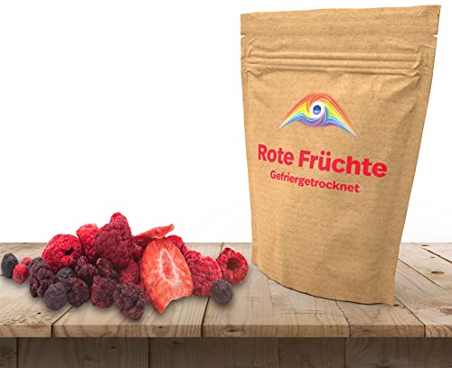 HYMOR GEFRIERGETROCKNETE FRÜCHTE - 100g - Mix aus Himbeeren Erdbeeren Kirschen schonend gefriergetrocknet, crispy Früchte getrocknet mit intensiv-aromatischem Geschmack und voller Inhaltsstoffe von Hymor