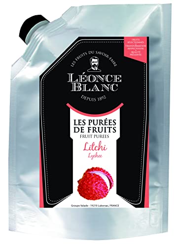 Leonce Blanc Litschi-Frucht-Püree - 8x 1kg - angenehm süße exotische Lychee, frei von Farb- und Konservierungsstoffen, zur Herstellung von Sorbet, Eis, Smoothie, Kuchen, Litschi-Säften, Cocktails von Hymor