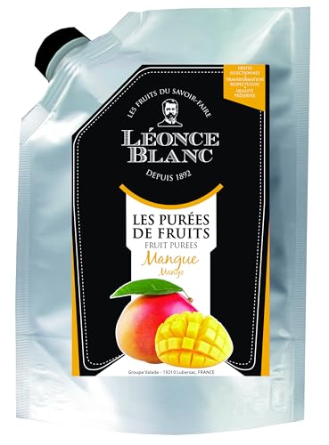 Leonce Blanc Mango-Frucht-Püree - 2x 1kg - angenehm süßes Mango-Püree, frei von Farb- und Konservierungsstoffen, zur Herstellung von Sorbet, Mango-Lassi, Eis, Kuchen, zu Cocktails, als Saft von Hymor