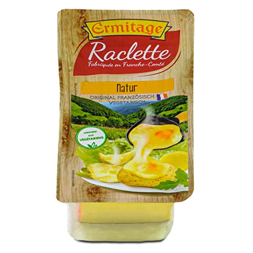 Hymor Raclette-Käse Natur - 1x 400g - in Scheiben geschnitten | französischer Schnitt-Käse von Ermitage | mindestens 8 Wochen gereift | klassisch zum Raclette | als Belag für Brote und Sandwiches von Hymor