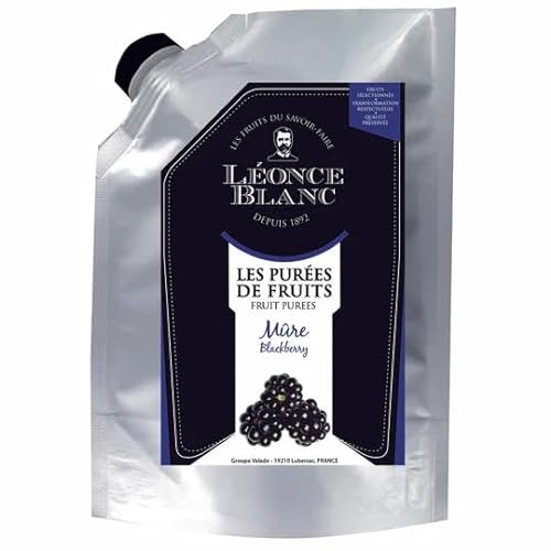 Leonce Blanc Brombeeren-Frucht-Püree - 8x 1kg - süß-säuerliches Brombeer-Püree, frei von Farb- und Konservierungsstoffen, zur Herstellung von Sorbet, Früchtekuchen, Cupcakes (8) von Hymor