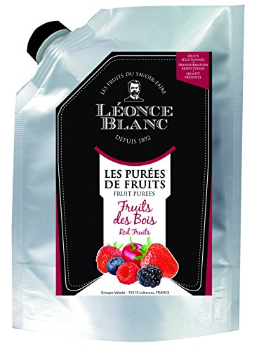 Leonce Blanc Waldfrucht-Frucht-Püree - 4x 1kg - rotes Frucht-Püree aus Himbeeren, Sauerkirschen, Erdbeeren, Blaubeeren und Brombeeren, zur Herstellung von Sorbet, Eis, Kuchen, als Dessert, Porridge von Hymor