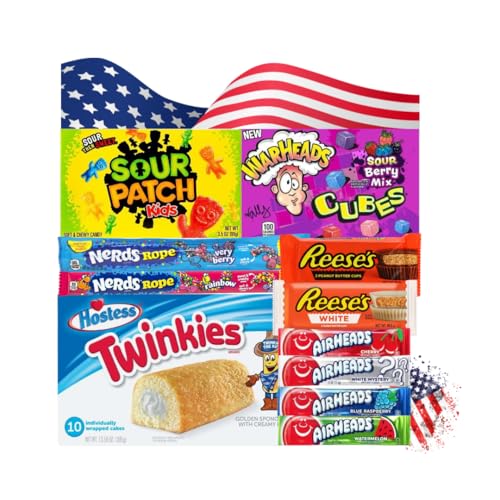 Amerikanische Süßigkeiten Box | Exklusive Import-Leckereien aus den USA | Candy, Snacks & Schokolade | Geschenkbox - 785g (M) von Hype Trade