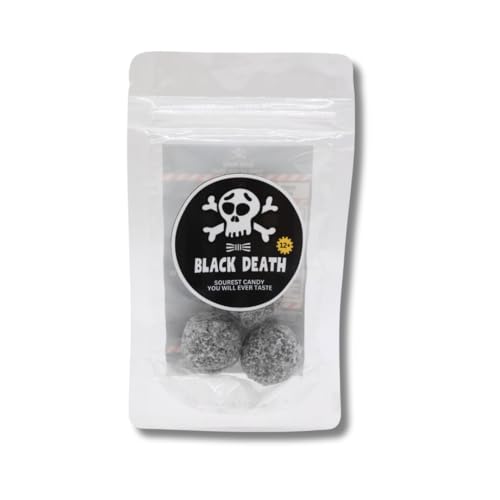 Black Death | Extrem Saure Fruchtkaramellen | Hartkaramellen mit saurer Beschichtung | 25g | Ab 12 Jahren von Hype Trade