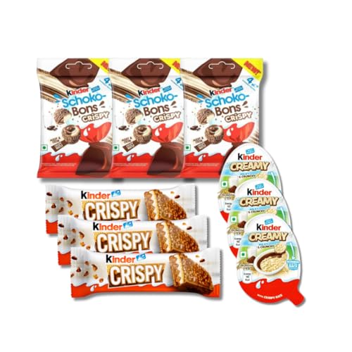 Kinder 3x Riegel & 3x Schokobons Crispy - 3x Creamy Mix Süßigkeiten Box (M) von Hype Trade