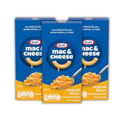 Kraft Mac and Cheese 3er Pack (3 x 206g) – Klassische Nudeln mit cremiger Käsesauce – Kultgericht aus den USA von Hype Trade