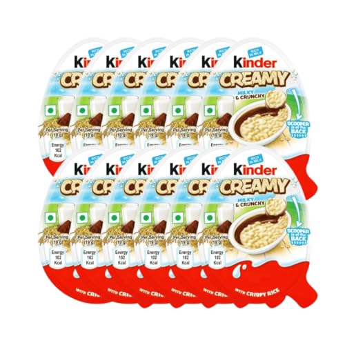 Vorteilspaket von Kinder Creamy Milk & Crunchy (12er Pack, Schokolade) von Hype Trade