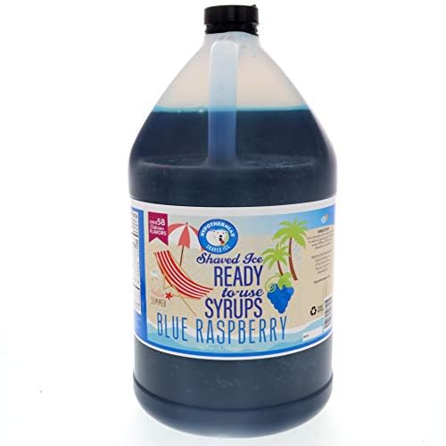 Hypothermias Blue Raspberry Shaved Ice & Snow Cone Sirup, Hawaiian coffee syrup, slushie, soda flavor syrups Ready to Use Gallone (128 Fl. Oz) von Hypothermias