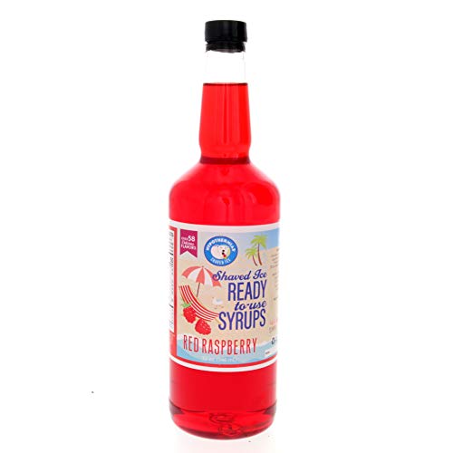 Hypothermias Red Raspberry Ready to Use Quart (32 Fl. Oz) Hawaiian Snow Cone Flavors Sirup - Shaved Ice, 100% Pure Cane Sugar von Hypothermias