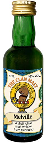 Melville Clan Crest Malt Whisky Miniaturflasche, Hergestellt in Schottland von I LUV LTD