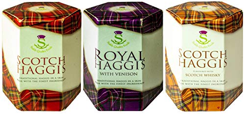 Schottische Haggis Packung mit 3: Traditionelle, Traditionelle mit Wildbret und Scotch Whisky Geschmack Haggis Schottisches Essen Geschenke Schottlands Nationalgericht von I LUV LTD