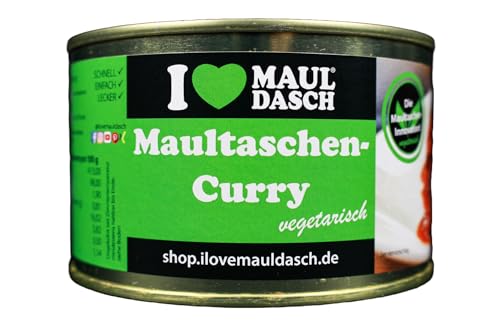 Vegetarische Spinat-Ricotta-Maultaschen mit fruchtiger Currysoße | 4er-Set [4x 350g] | Fertiggerichte | Traditionell original schwäbisch | Lange haltbar - I Love Mauldasch von I Love Mauldasch