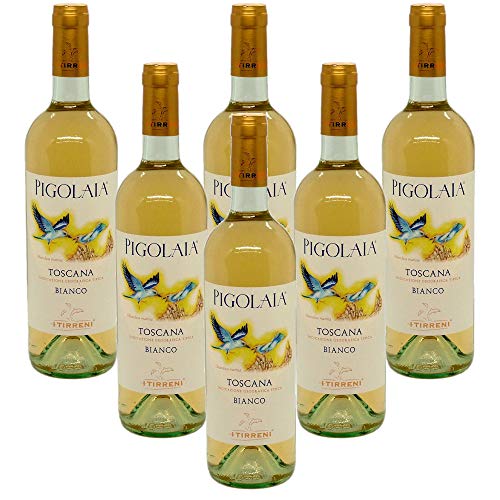 Italienischer Weißwein Pigolaia vino bianco IGT di Toscana I Tirreni (6 flaschen 75 cl.) von I Tirreni