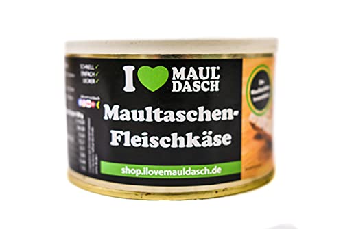 Fleischkäse mit eingebackenen herzhaften Maultaschen | 1x Dose [400g] | Schnelles Fertiggericht | Hoher Fleischanteil | Lange haltbar | 100% schwäbisch - I Love Mauldasch von I love Mauldasch