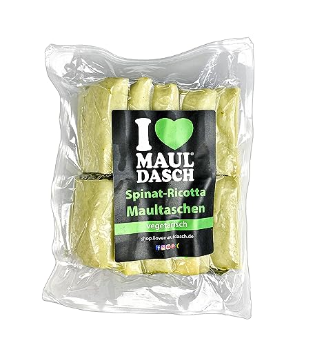 Vegetarische Maultaschen Schwäbisch | 10er Pack | Frische Teigtaschen mit würziger Spinat-Ricotta Mischung | Traditionelle Feinkost | Express Kühlversand | 500g | I Love Mauldasch von I Love Mauldasch