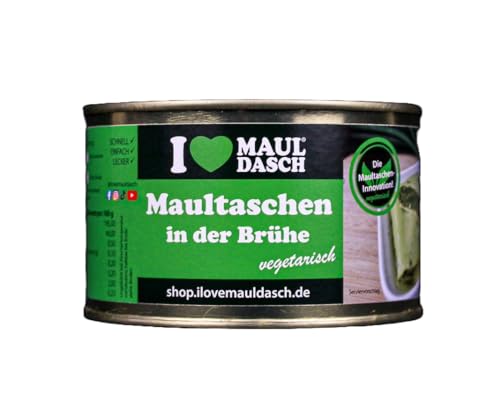 Vegetarische Spinat-Ricotta-Maultaschen in der Brühe | 1x Dose [350g] | Fertiggericht | Traditionell original schwäbisch | Lange haltbar - I Love Mauldasch von I Love Mauldasch