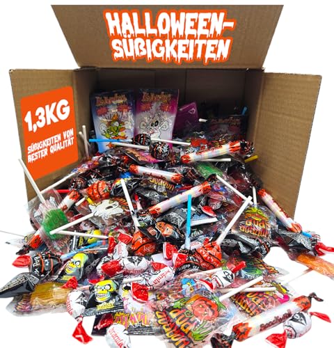 +1,3 kg XXL Halloween Süßigkeiten Box – Assortierte halloween süßigkeiten – Großpackung eingepackter Süßigkeiten für die Halloween Nac von IAMI