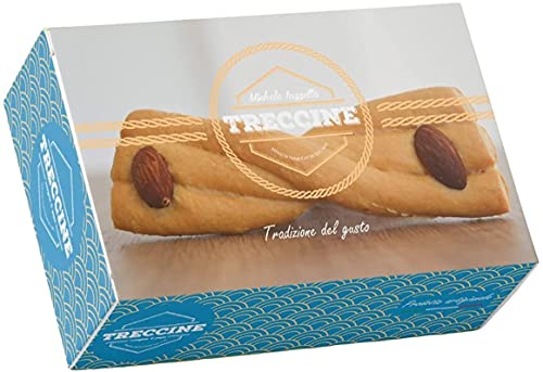 TRECCINE Vollkorn Snack Braids 500gr Neapolitanisch mit Mandeln einzeln verpackt in Geschenkbox Ideal für Aperitif Schneller Snack im Büro von IAZZETTA