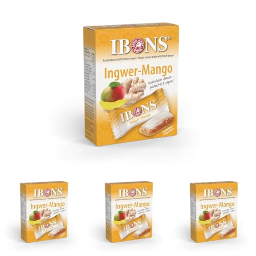 IBONS Kaubonbons 60 g (Ingwer-Mango) (Packung mit 4) von IBONS